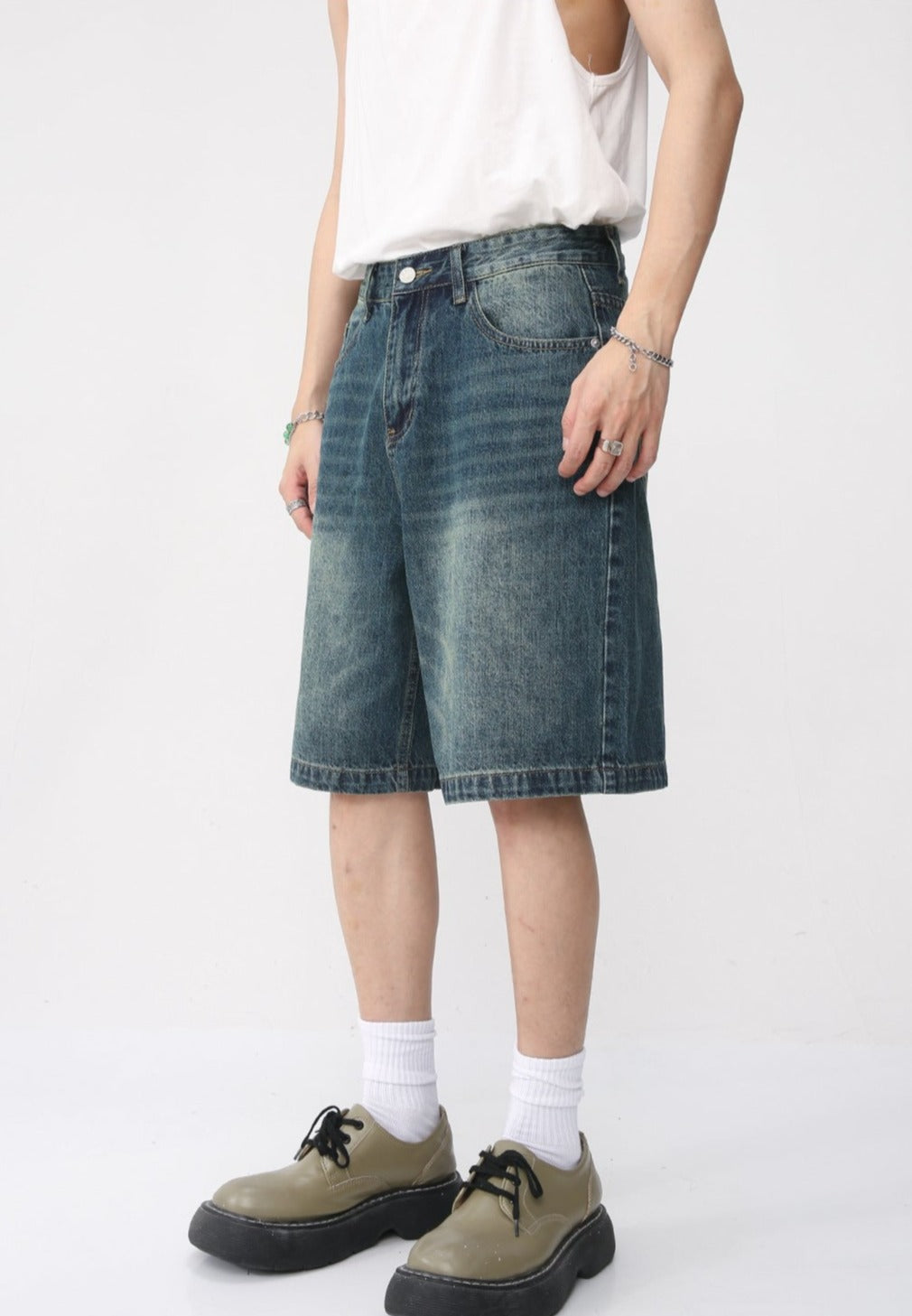 Washed Stripe Jorts