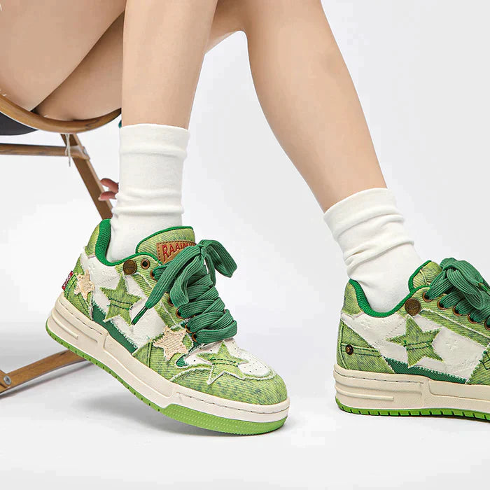 Patchwork Avo Green Star Sneaker