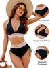 SunlitElegance™ | Two-Piece High Waisted Tummy Control Color Block Bikini Sets