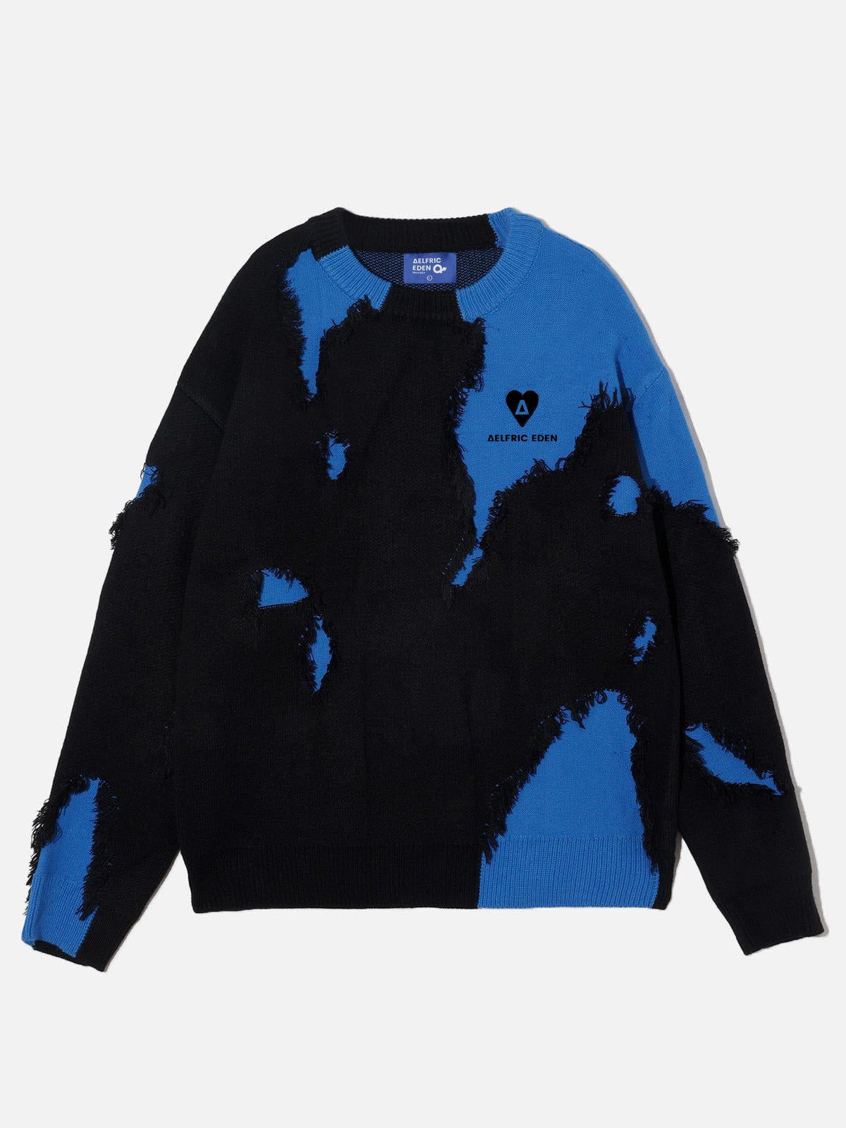 City of Love Farbblock-Pullover im Distressed-Look