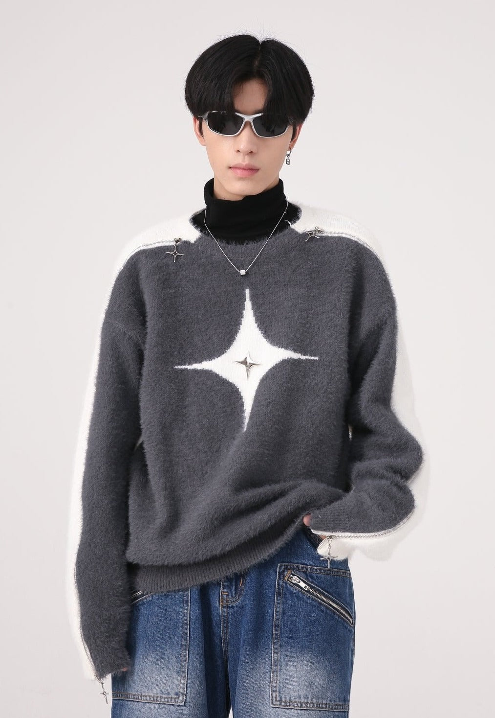 Star Mohair Knit Sweater