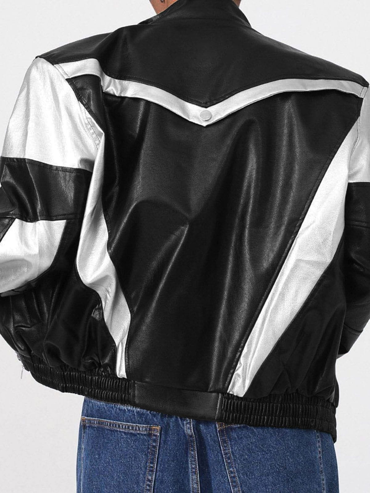 Modea Racing Kontrast-Panel-Lightning-Lederjacke