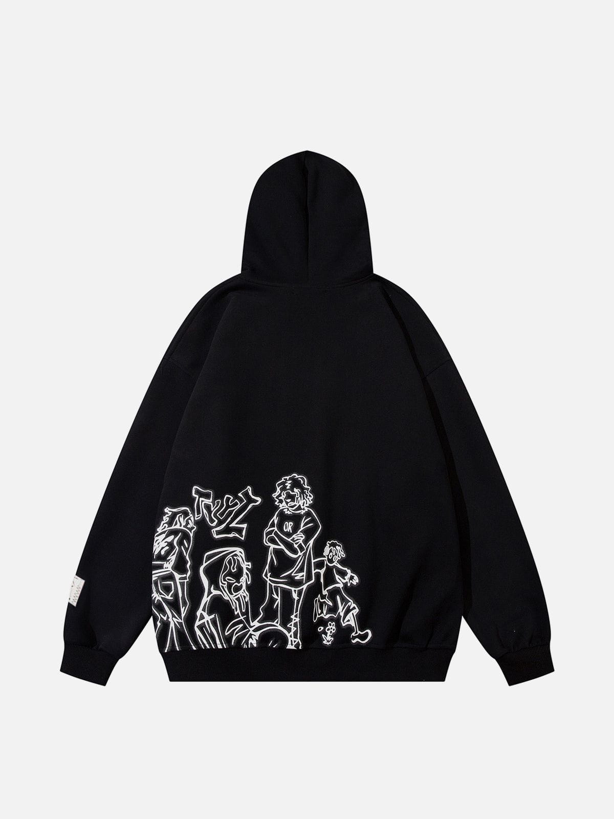 Kapuzenpullover mit Modea -Cartoon-Line-Charakter-Print