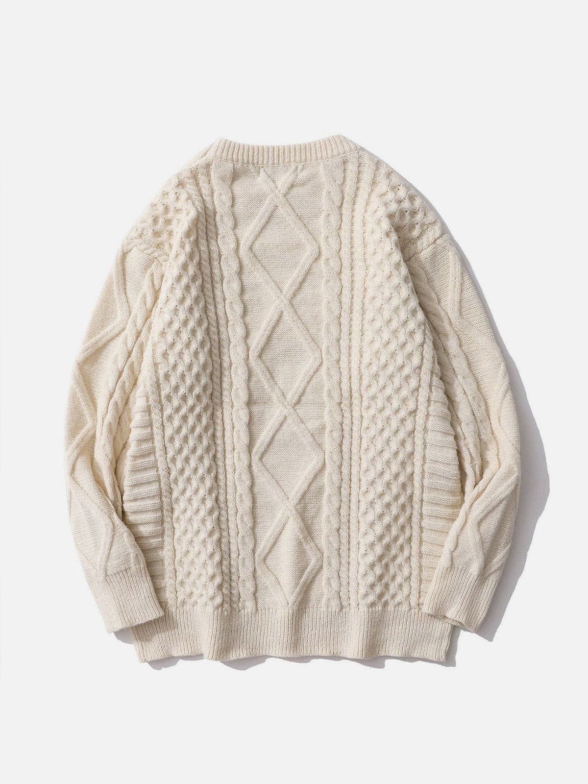 Einfarbiger Strickpullover mit gewebtem Muster von Modea