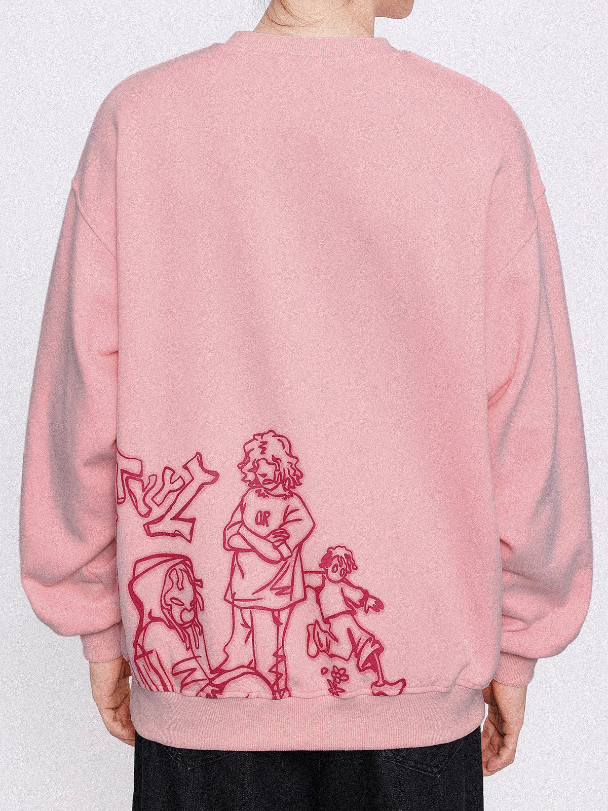 Modea Sweatshirt mit Cartoon-Line-Charakter-Aufdruck