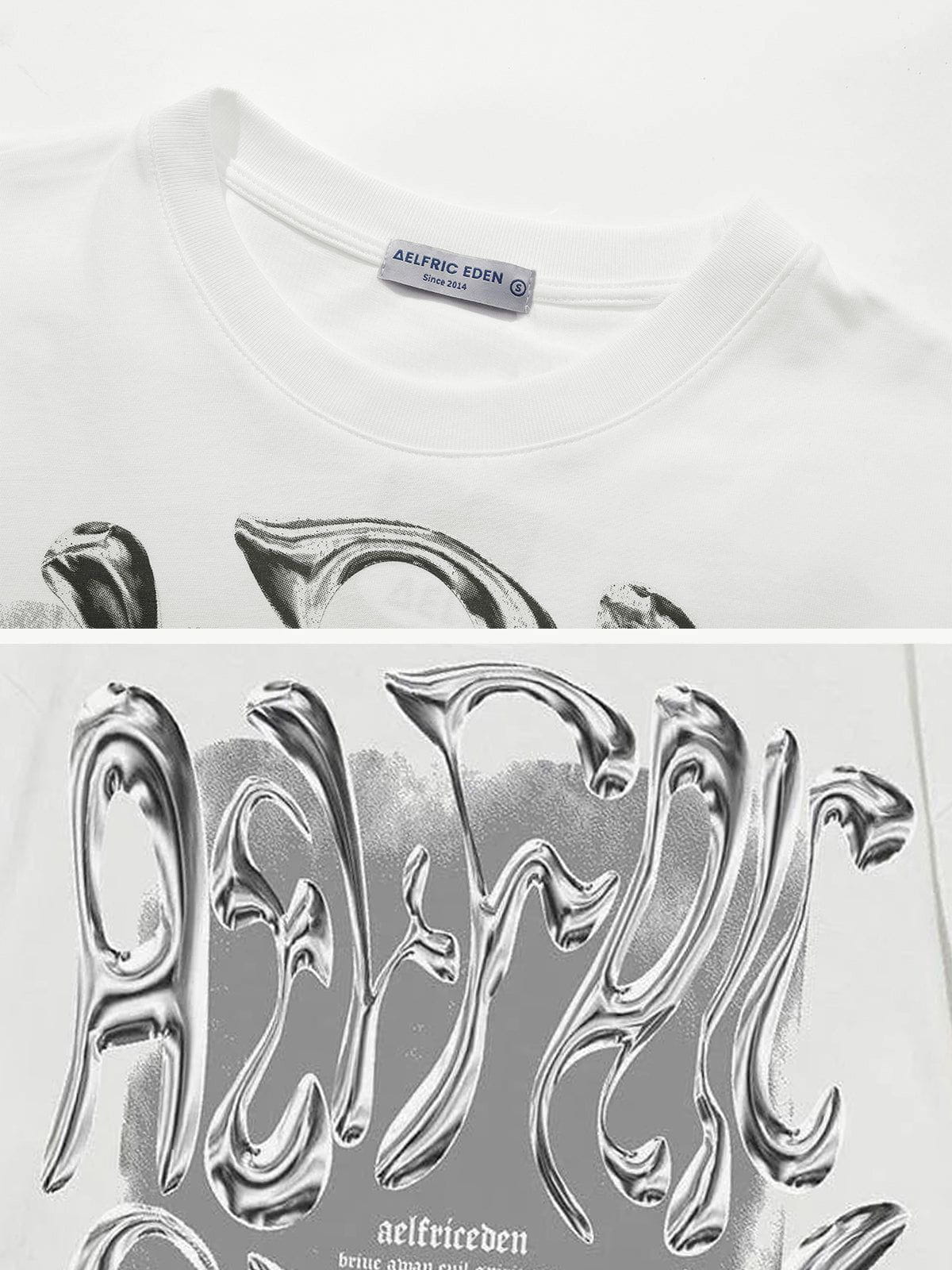 Modea  Futuristisches Liquid-Metal-Design-T-Shirt