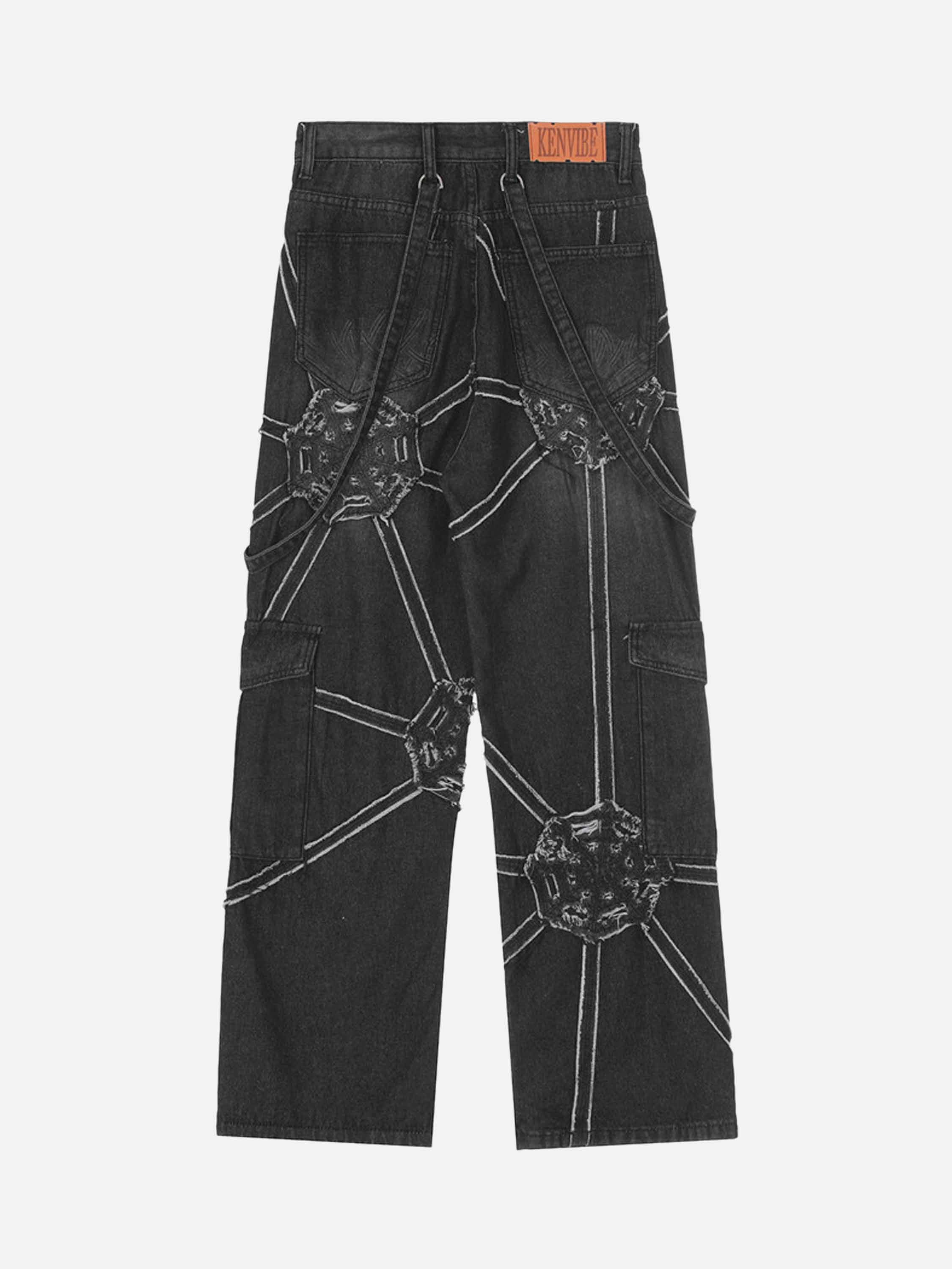 Spider Web Denim Cargo