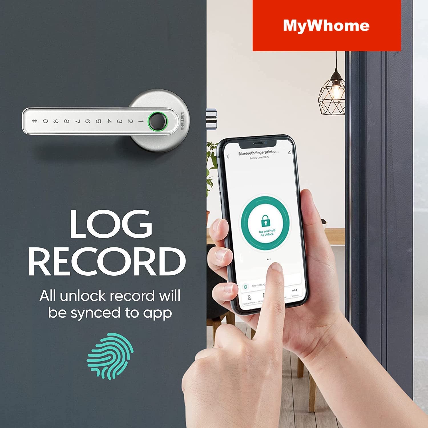 SmartLock™ -Türklinke mit Fingerabdrucksensor & Code