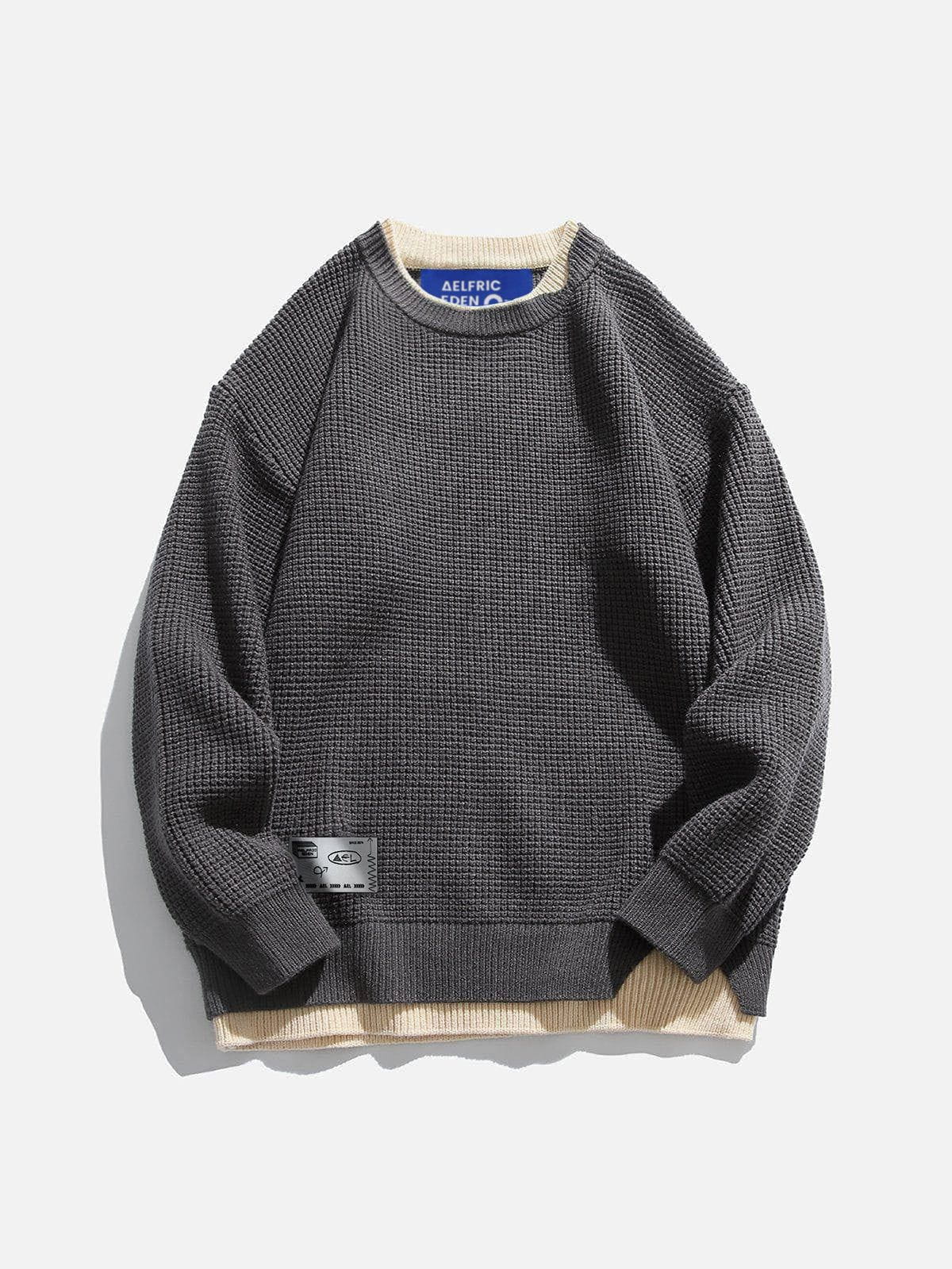 Modea Faux zweiteiliger Waffelpullover