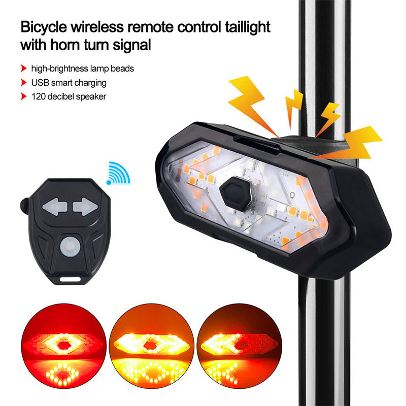 Waterproof LED Rear Light for Night Riding, Remote Control for Mountain Bike