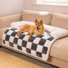 Cream Square Plaid Cozy Dog Mat Furniture Protector Abdeckung