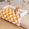 Cream Square Plaid Cozy Dog Mat Furniture Protector Abdeckung