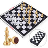 Mittelalterliches Schachspiel mit hochwertigem Schachbrett, 32 Schachfiguren aus Gold und Silber, magnetisches Brettspiel,