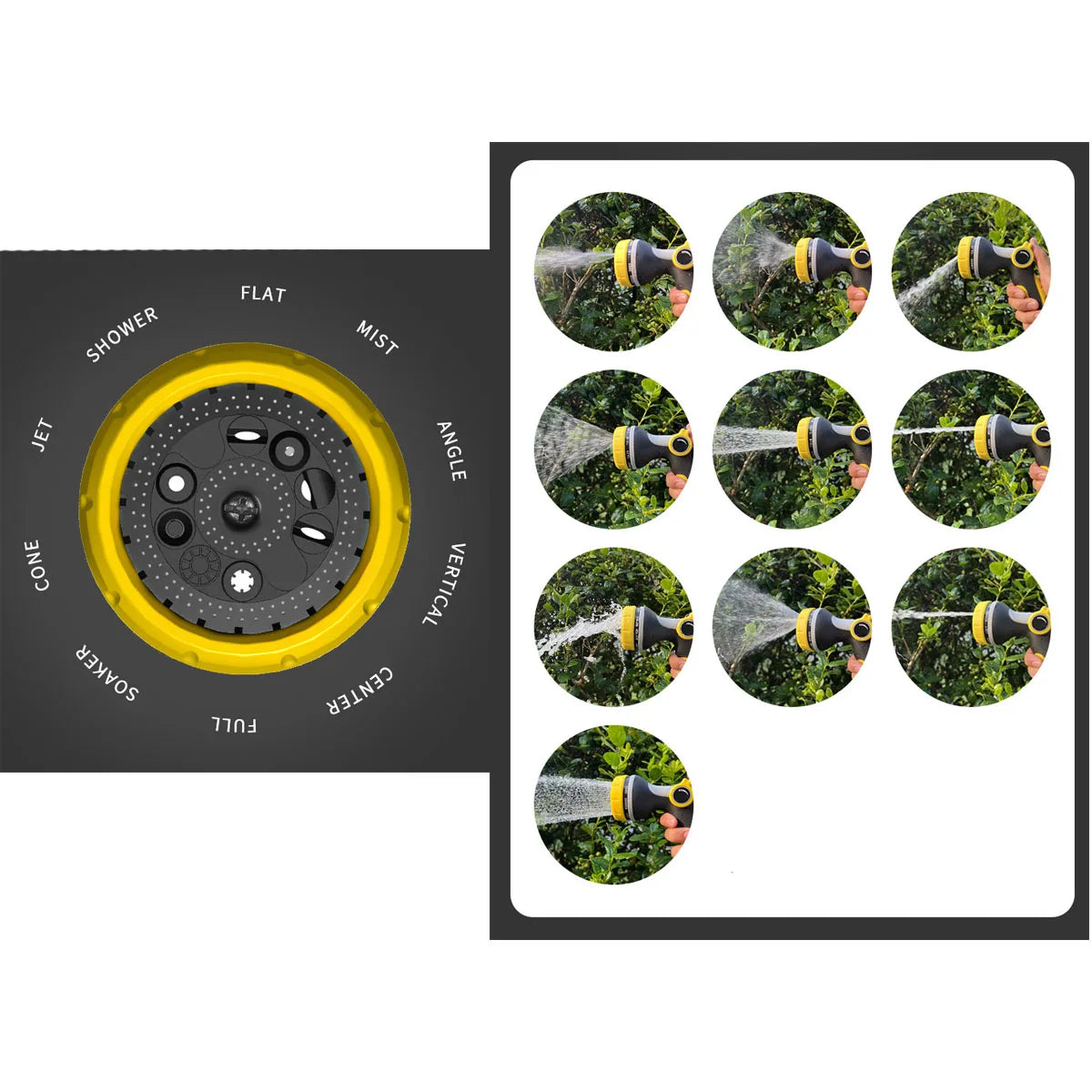 MultiSpray Gartenbrause - 10-in-1 Multifunktionssprühkopf