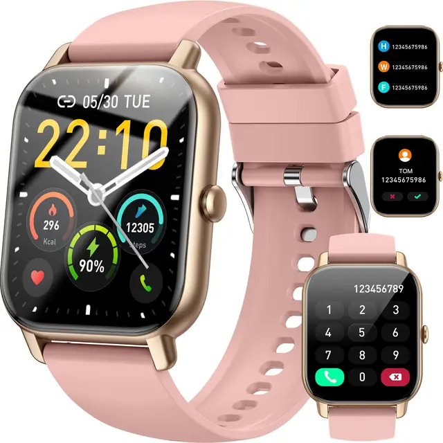 Smartwatch for Men and Women, 1.85 Inch Touchscreen Smart Watch with Bluetooth Calls, IP68 Waterproof Fitness Watch with Heart Rate Monitor, Sleep Monitor, Pedometer, Sports Watch for iOS Android,