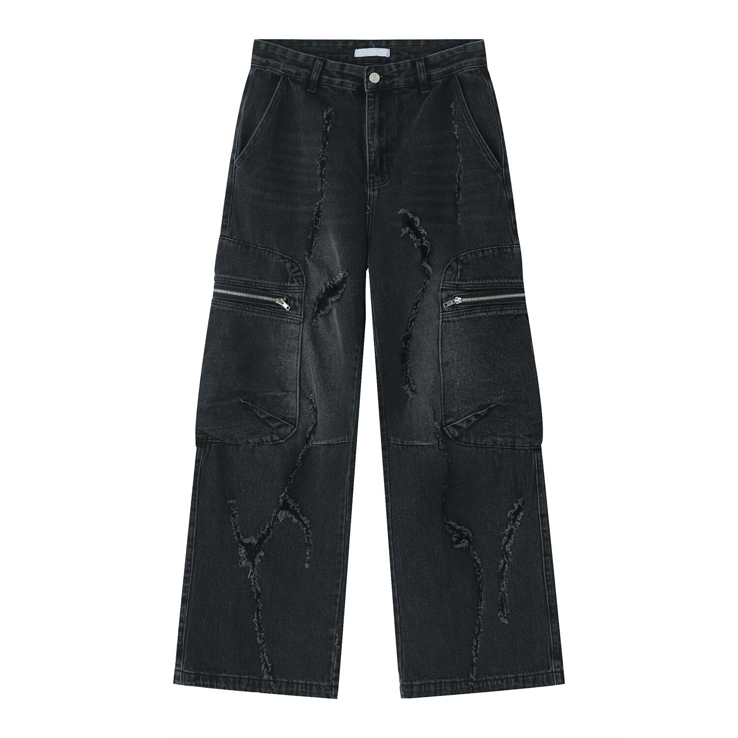 Ripped Baggy Denim [black]