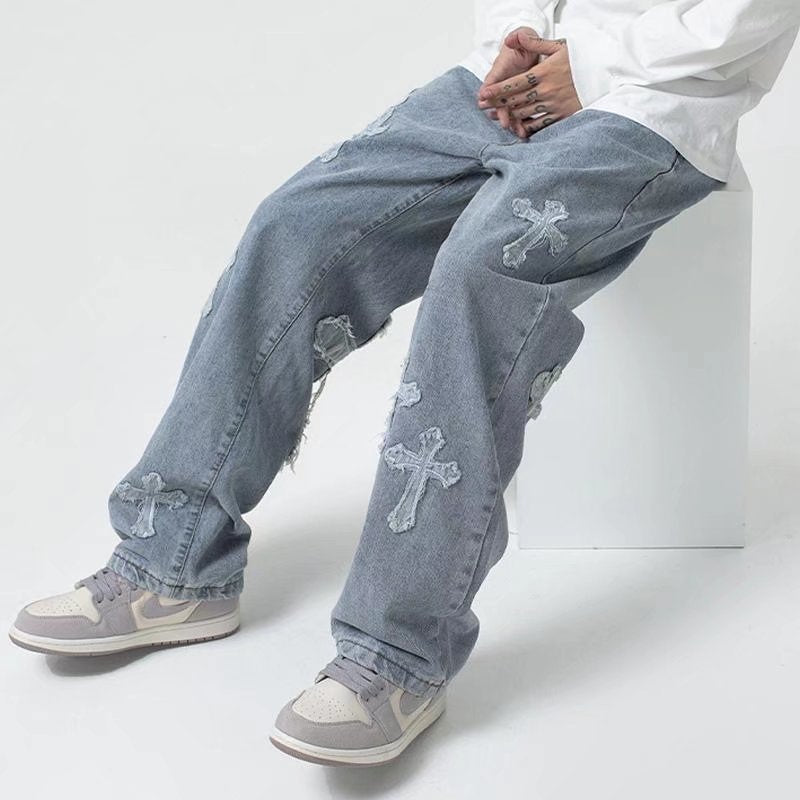 Distressed Cross Unisex Denim