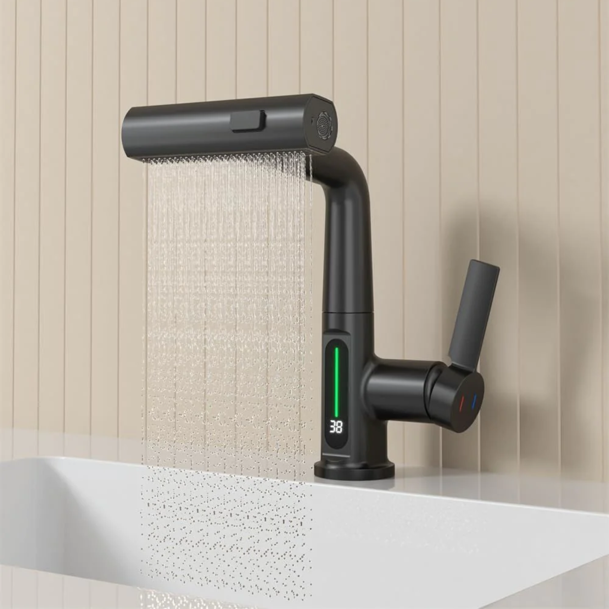 TempAware Faucet™: 3 in 1 Intelligent Digital Temperature Display Waterfall Kitchen Tap