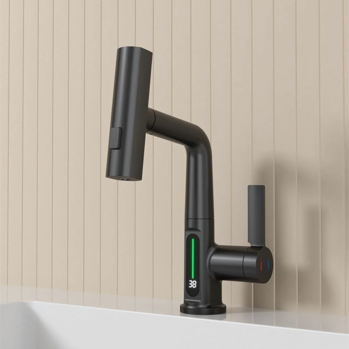 TempAware Faucet™: 3 in 1 Intelligent Digital Temperature Display Waterfall Kitchen Tap