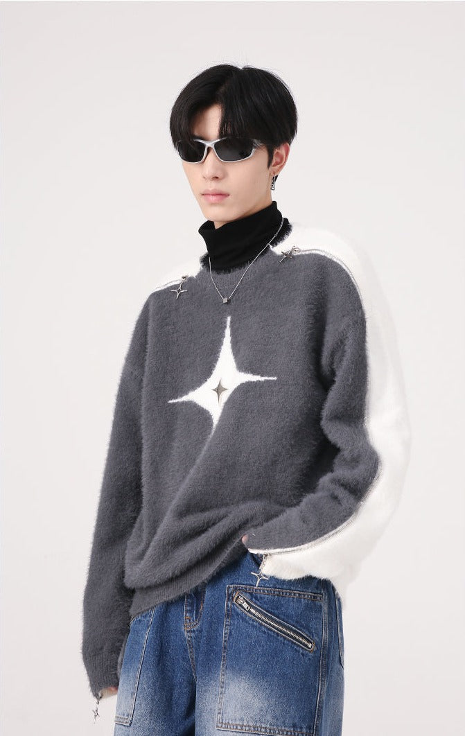 Star Mohair Knit Sweater