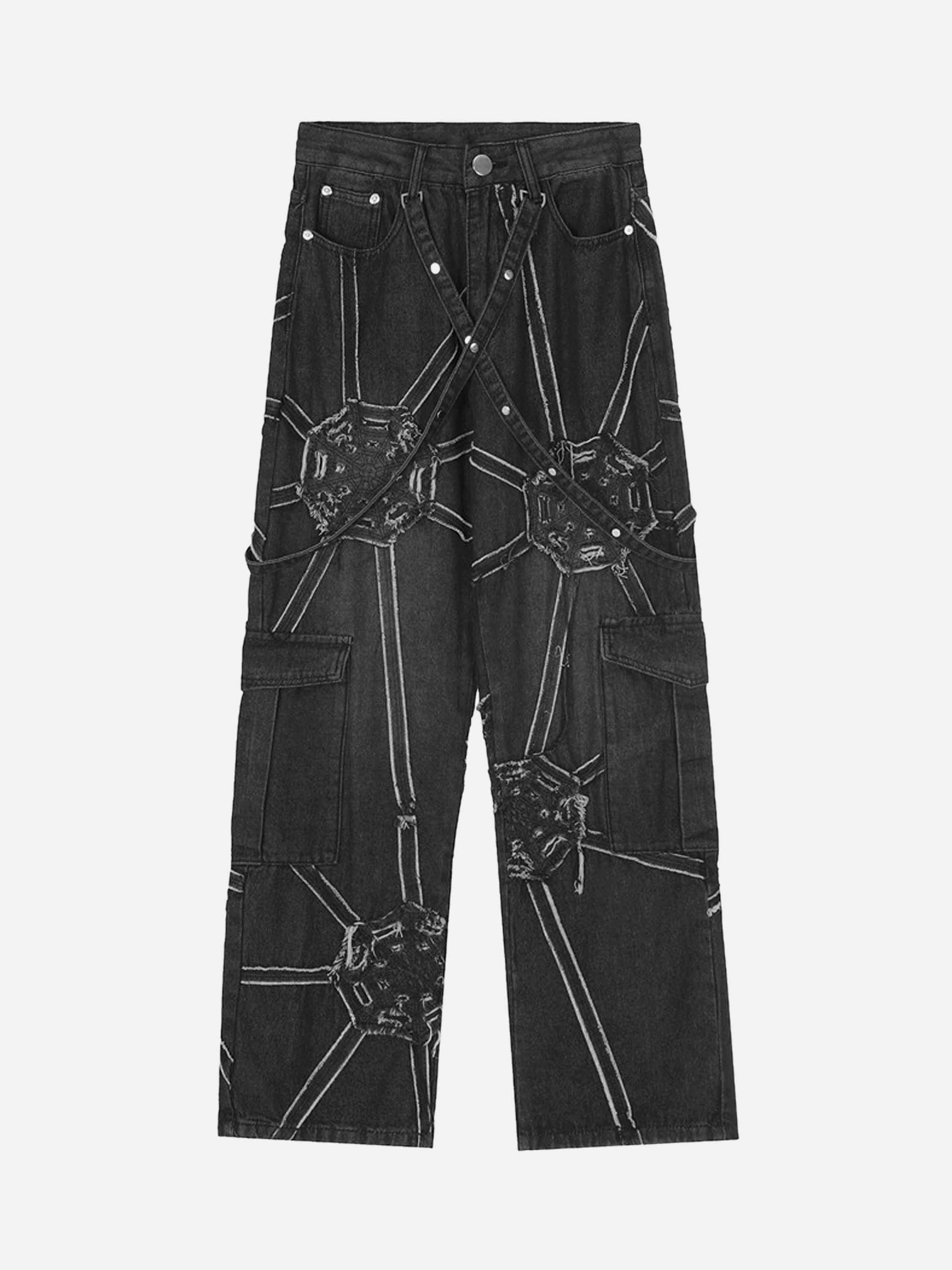 Spider Web Denim Cargo