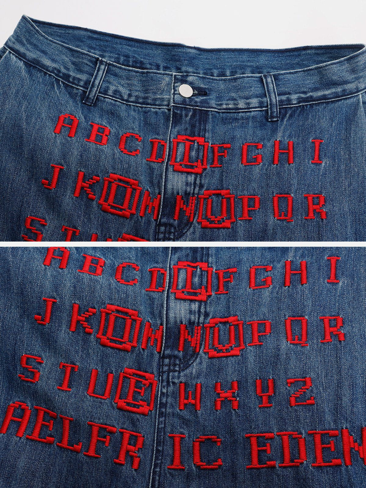 „City Of Love“-Jeans mit Buchstaben