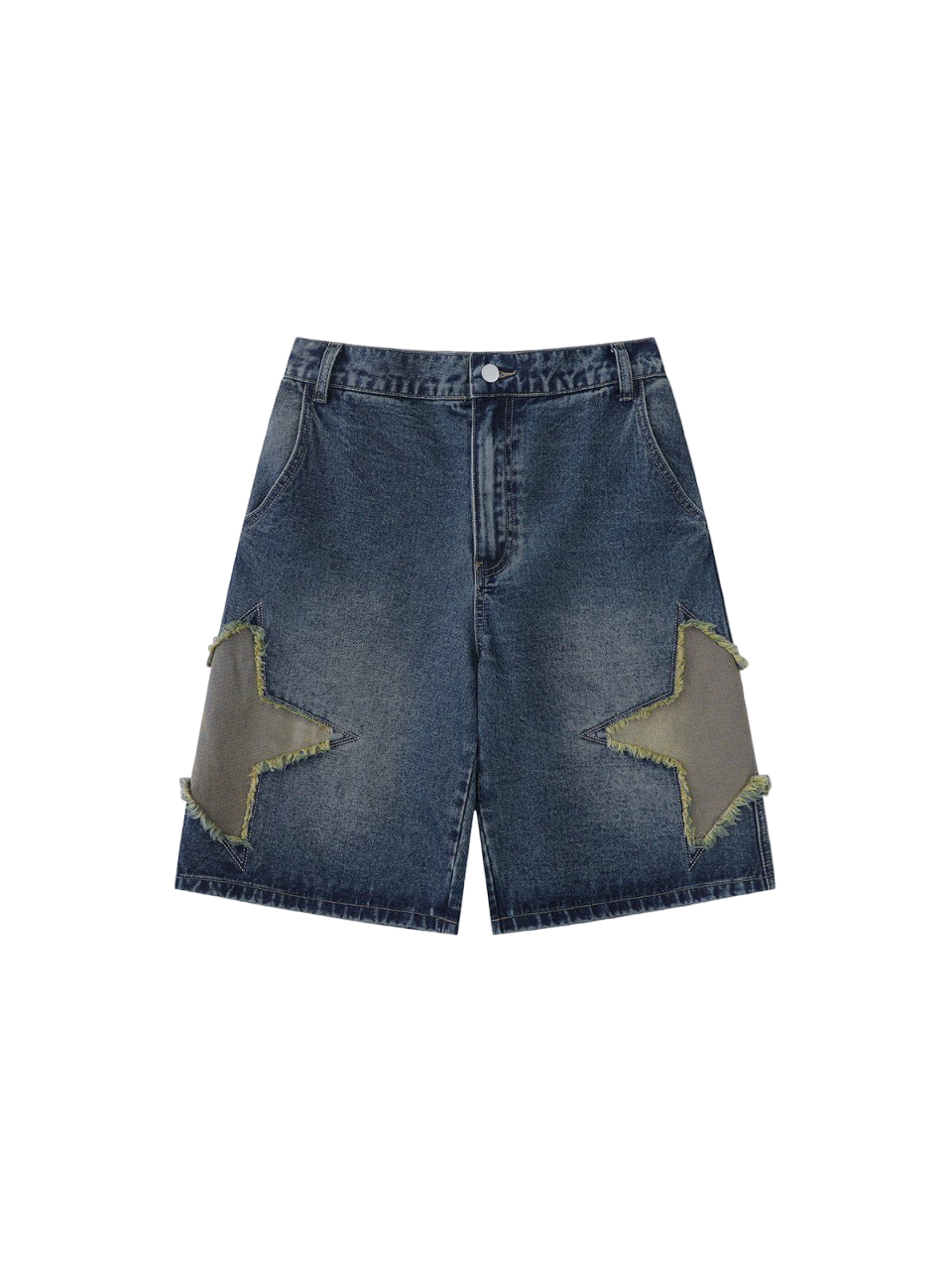 Star Patchwork Denim Jorts