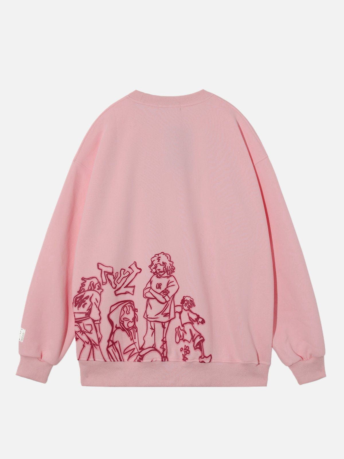 Kapuzenpullover mit Modea -Cartoon-Line-Charakter-Print