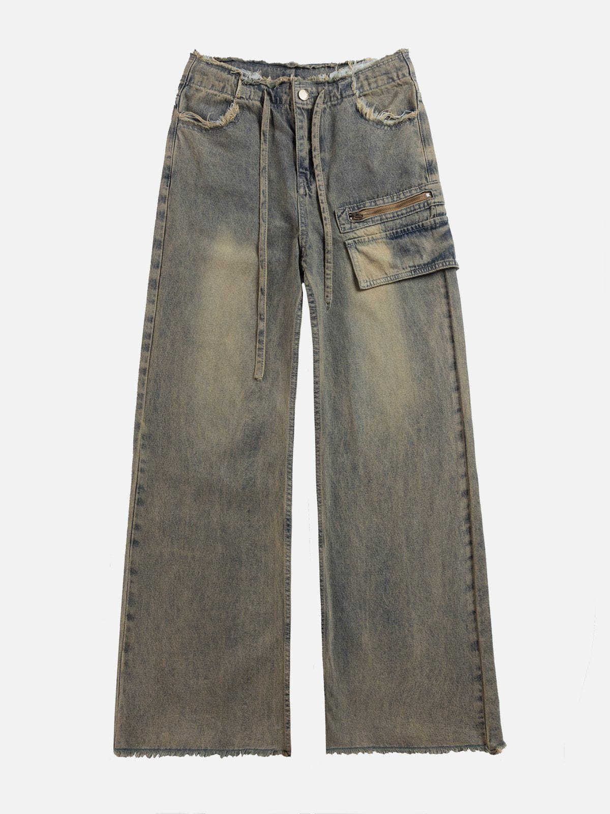 Vintage Washed Zip Denim