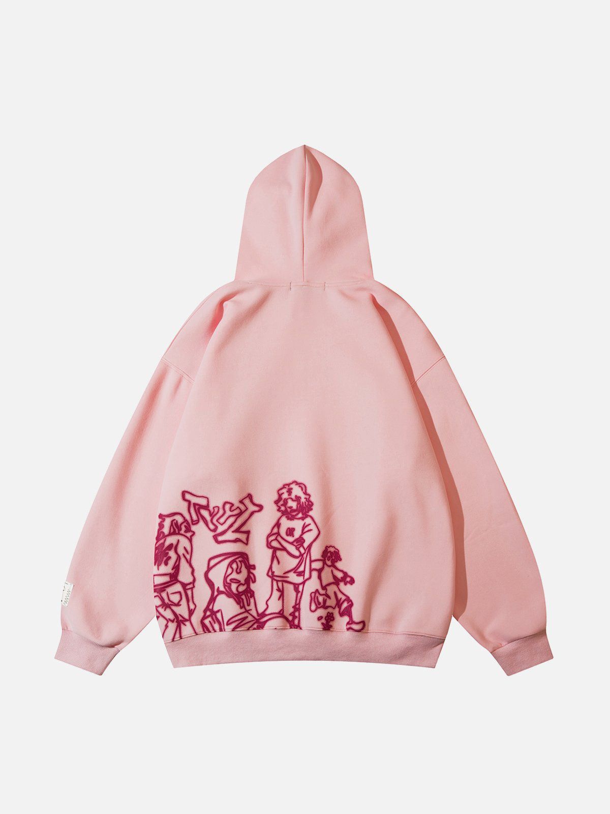 Kapuzenpullover mit Modea -Cartoon-Line-Charakter-Print