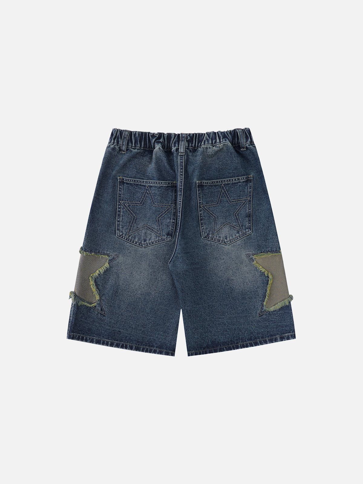 Star Patchwork Denim Jorts